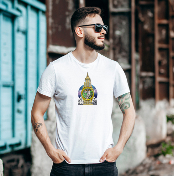 Výročí značky Bulova připomíná motiv hodinářských triček KlokArt